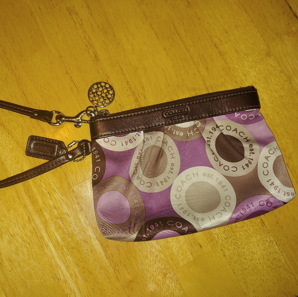 Coach Satin Signature Wristlet